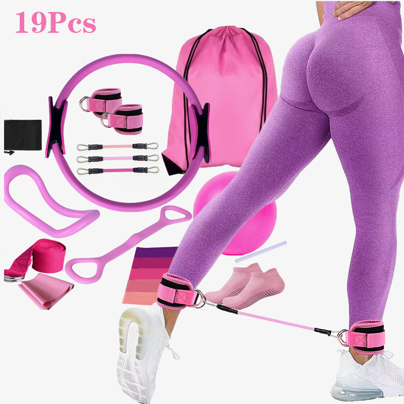 Pilates Ankle Strap - Yoga Pilates Çemberi 19 Parçalı Set